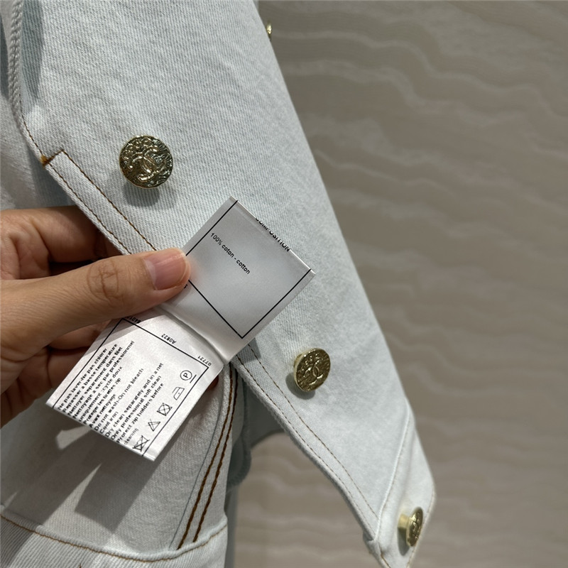 Ch**el navy collar denim jacket replica clothing sites