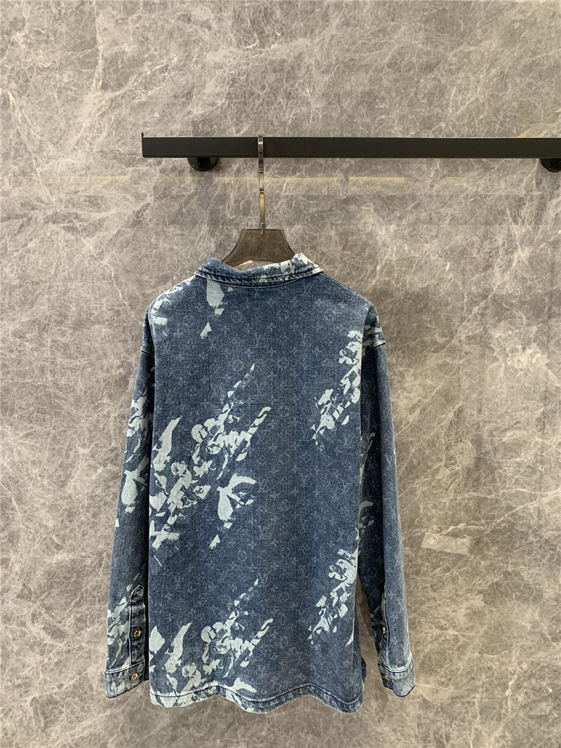 l0vis Vvtt0n lv lettering long-sleeved denim shirt replicas clothes