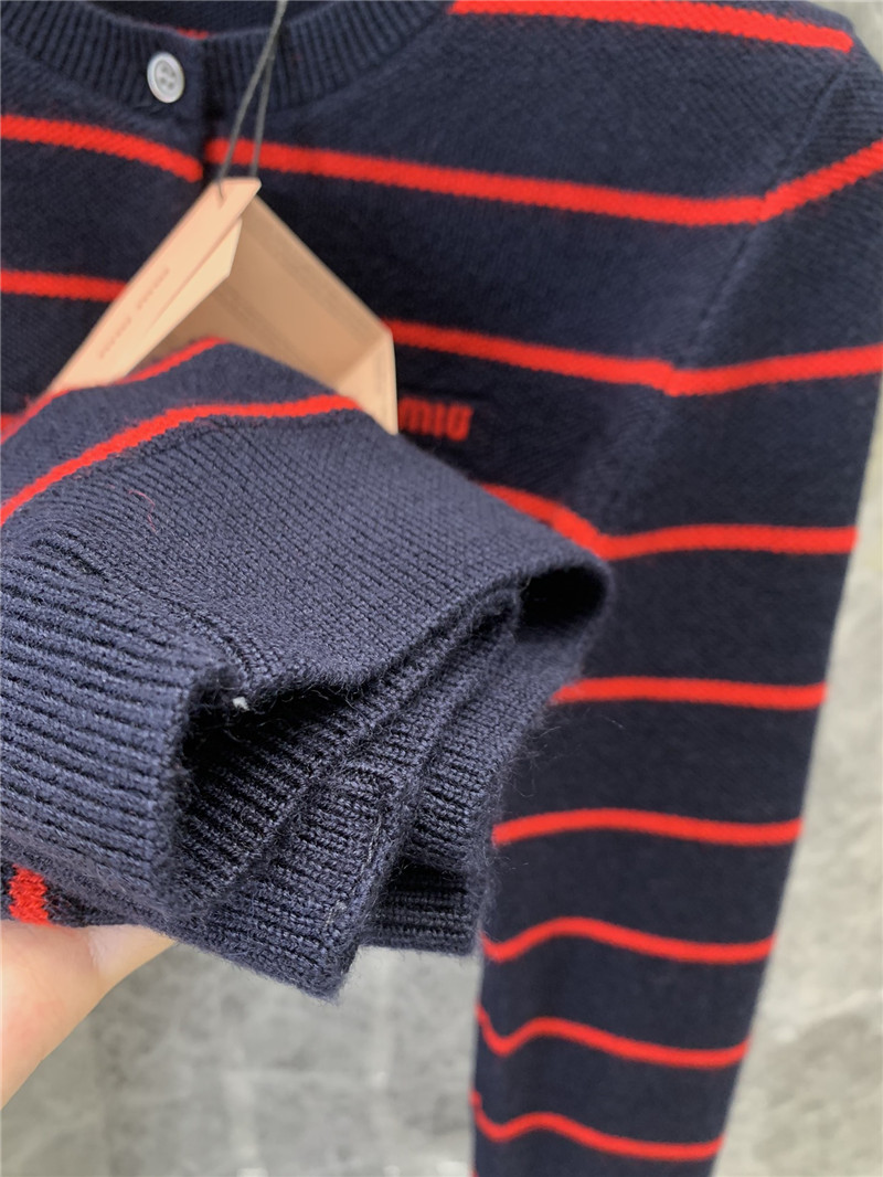 M1um1u striped knitted cardigan replica clothing sites