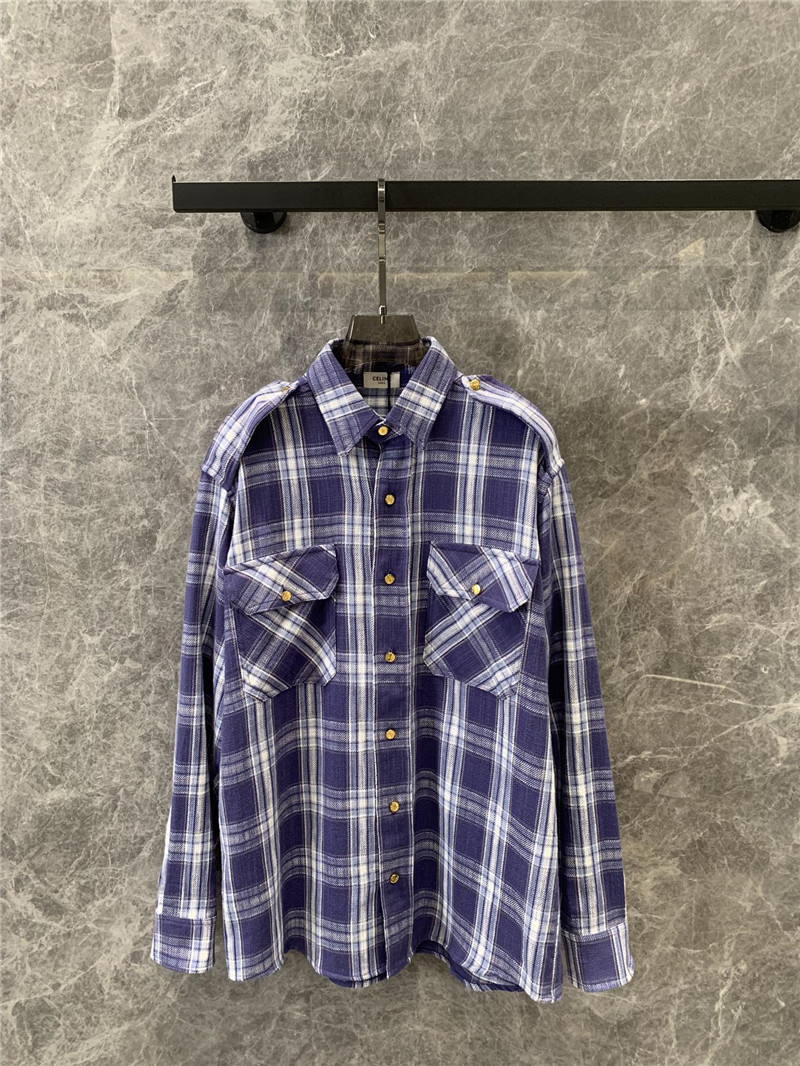 Ce1i*e single breasted check shirt replica clothing sites