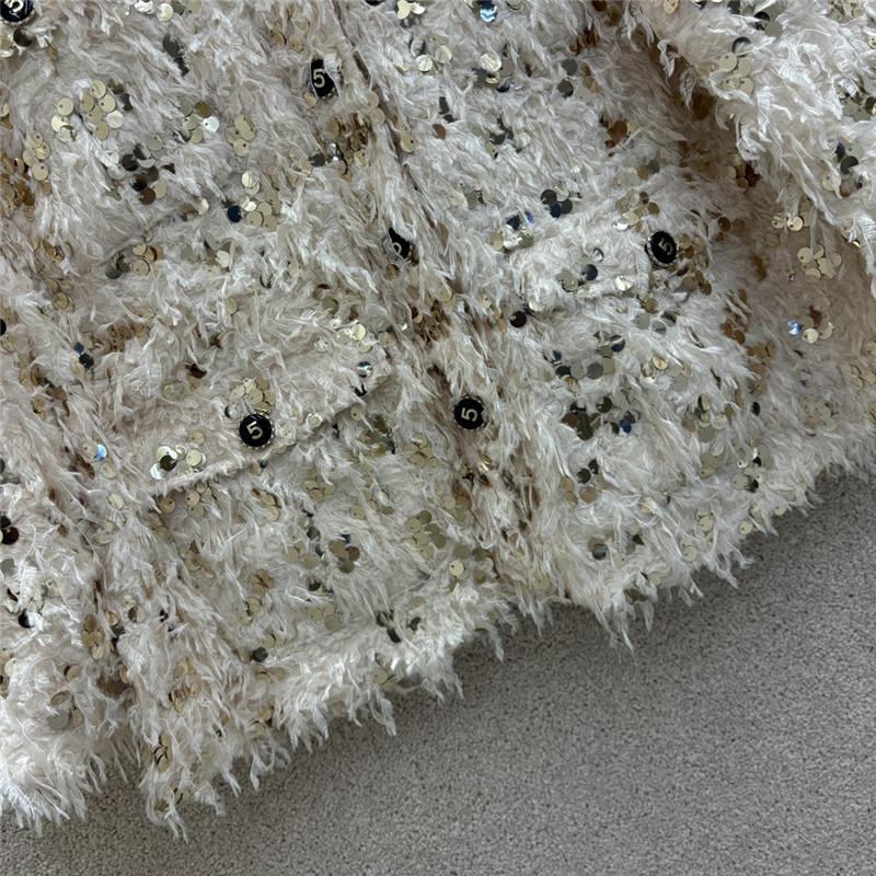 Ch**el fringed sequined coat replica clothing sites