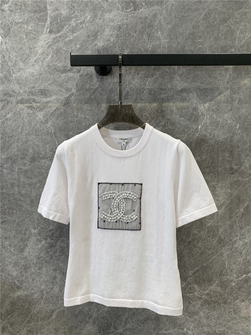 Ch**el knitted short-sleeved t-shirt replica d&g clothing