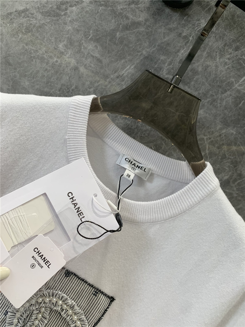 Ch**el knitted short-sleeved t-shirt replica d&g clothing