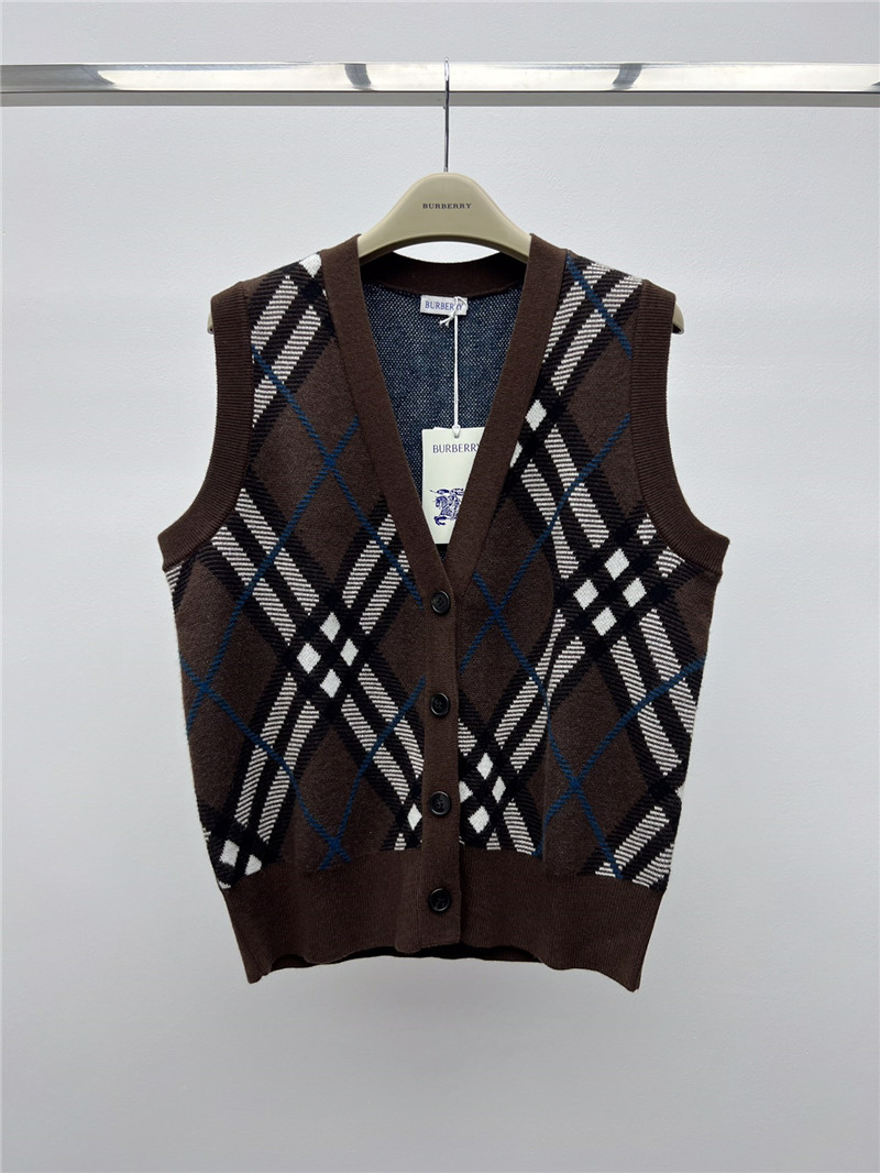 Bv*b*rry checked wool vest replica designer clothes