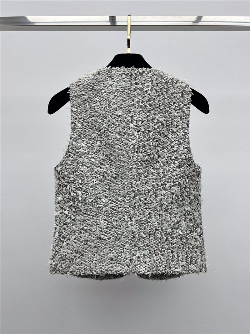 Ch**el grey v-neck tweed vest