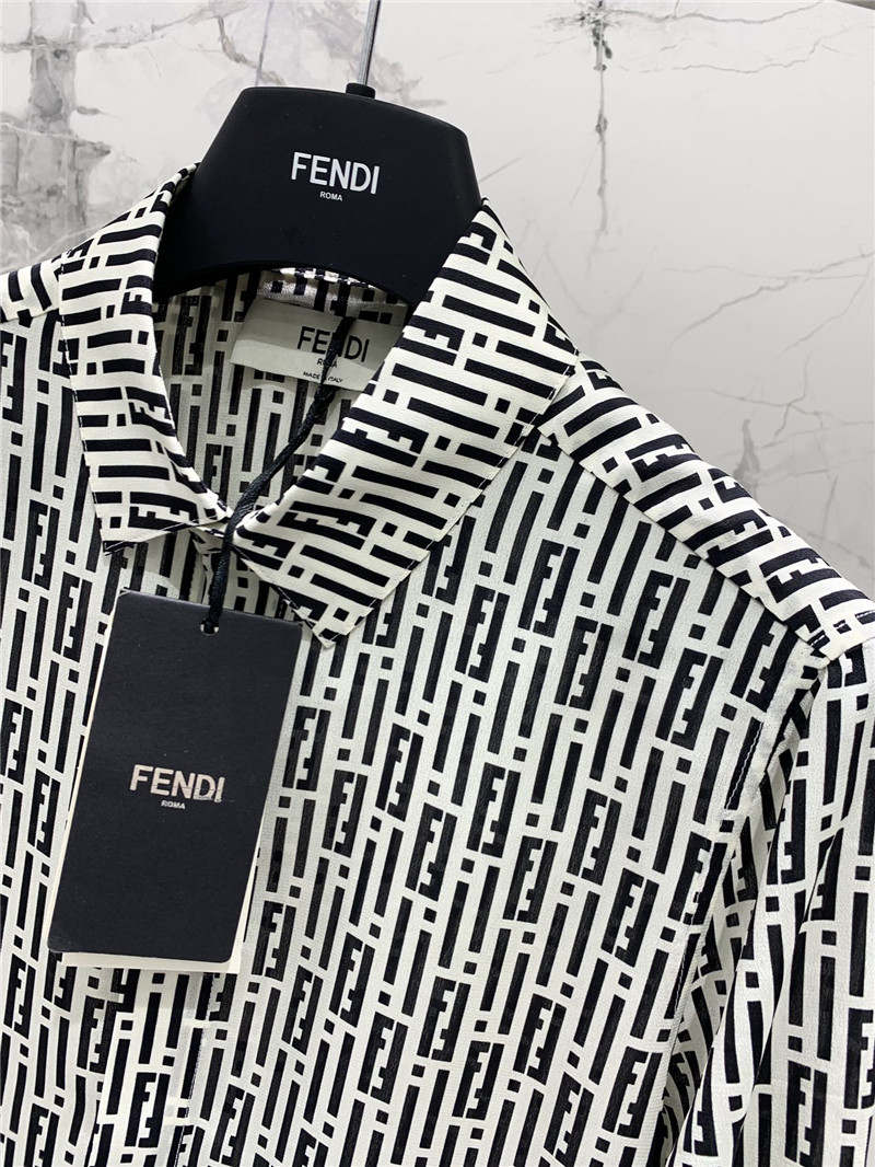 F**di silk satin logo shirt cheap replica designer clothes
