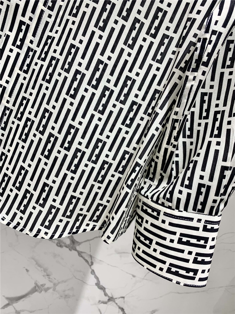 F**di silk satin logo shirt cheap replica designer clothes