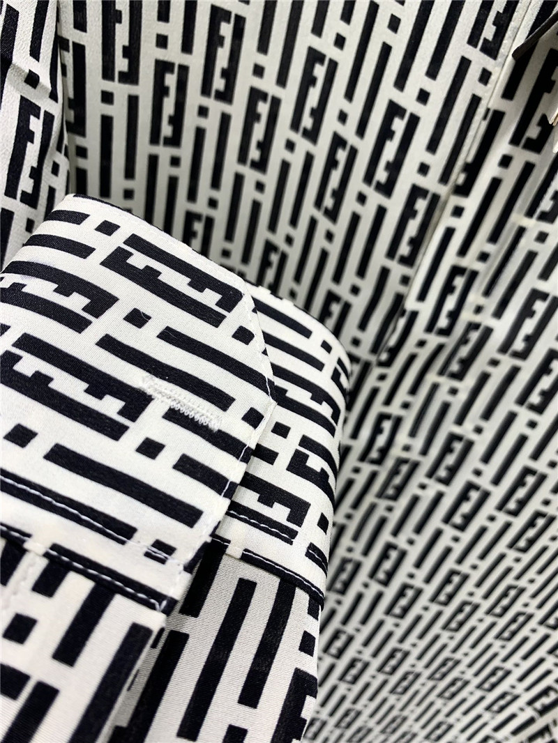 F**di silk satin logo shirt cheap replica designer clothes