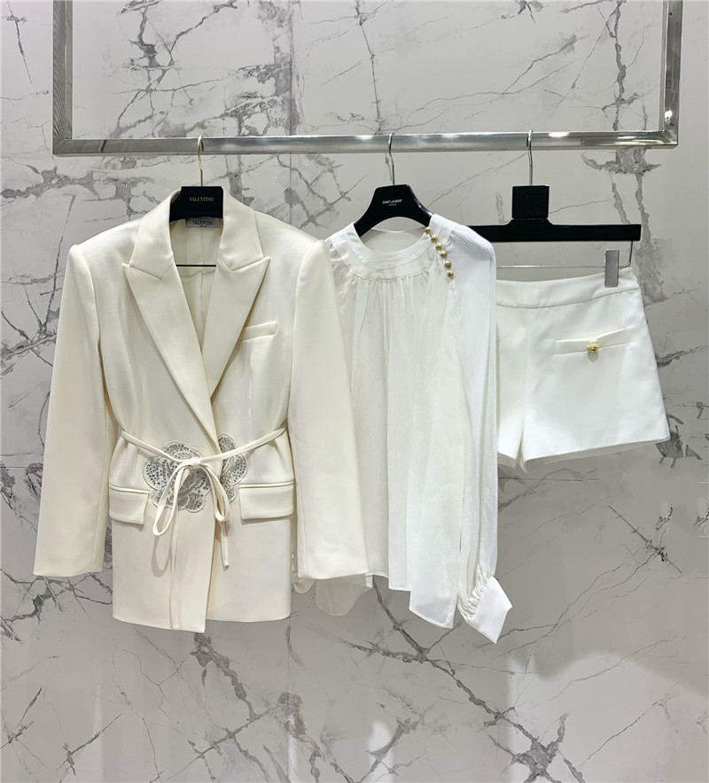 Va1e*ntin0 flower embroidery rhinestone suit replica d&g clothing