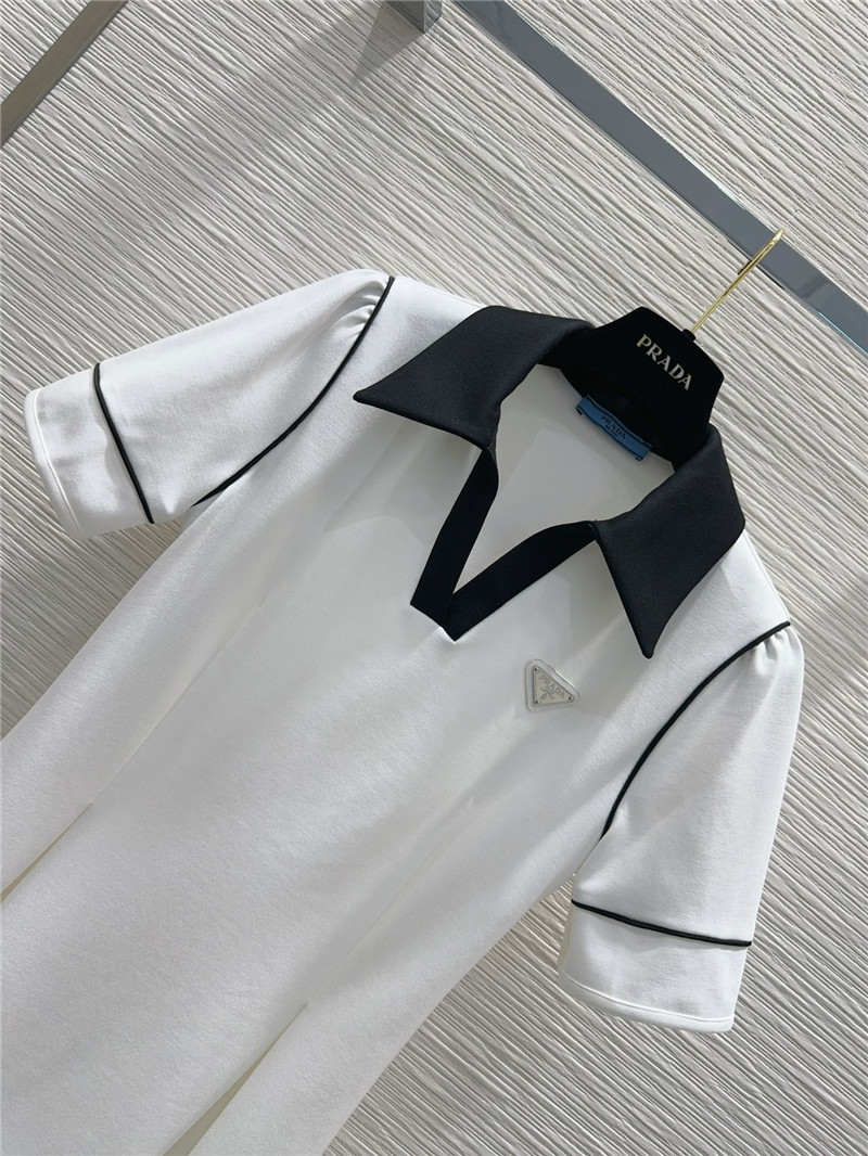 Pra*a open collar polo dress replica designer clothes