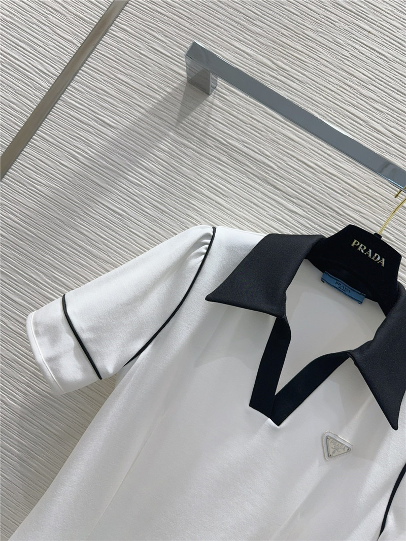 Pra*a open collar polo dress replica designer clothes