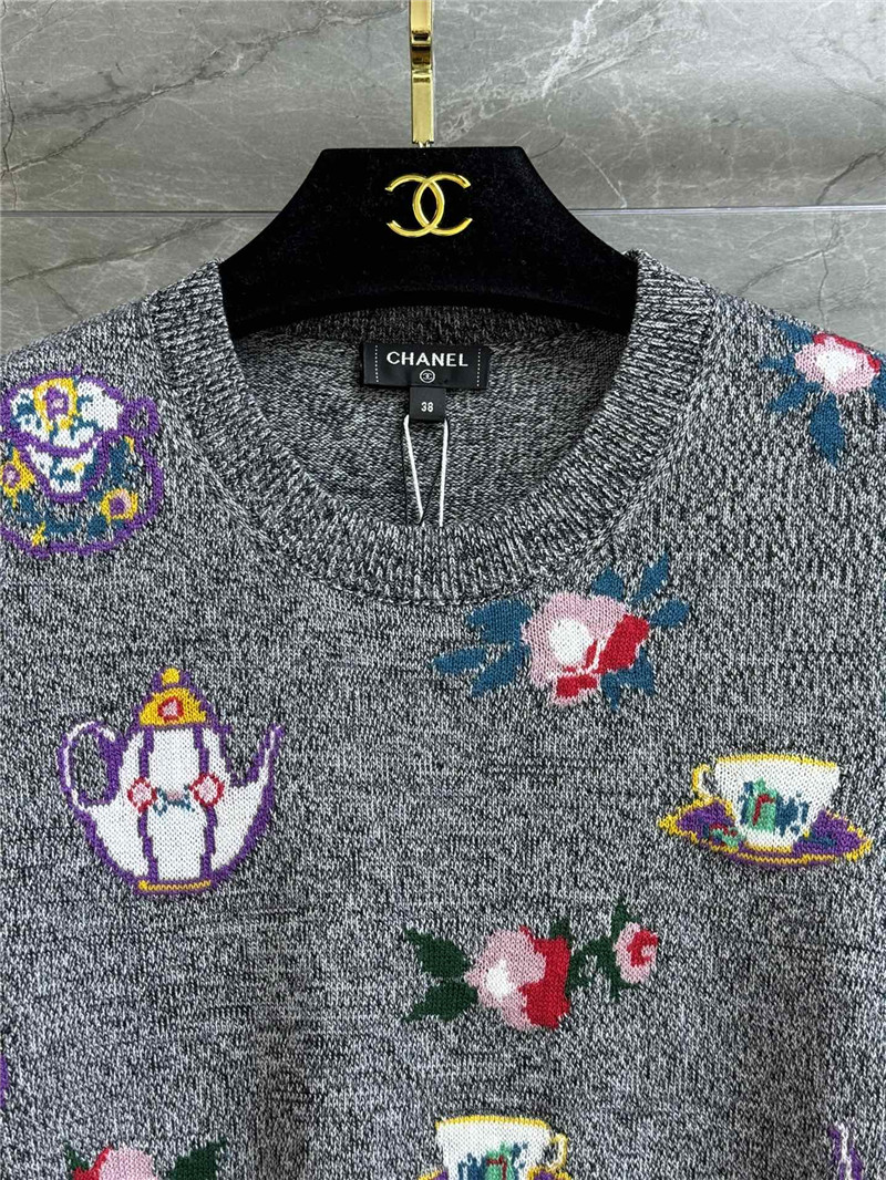 Ch**el teapot floral sweater replica clothing sites