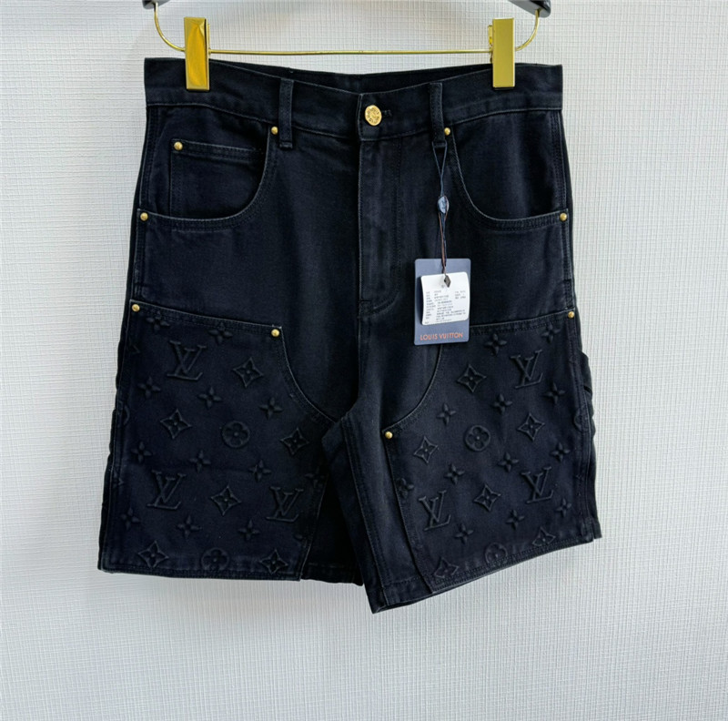 l0vis Vvtt0n lv embossed denim shorts replicas clothes