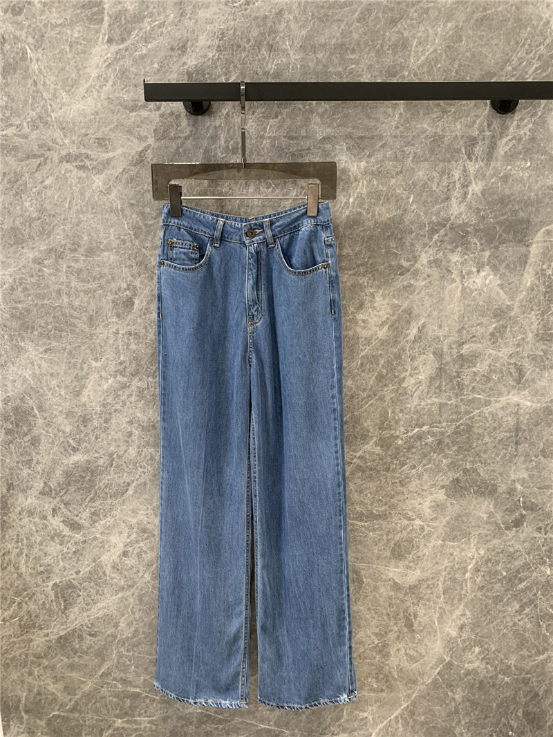 M1um1u blue soft denim trousers replica d&g clothing
