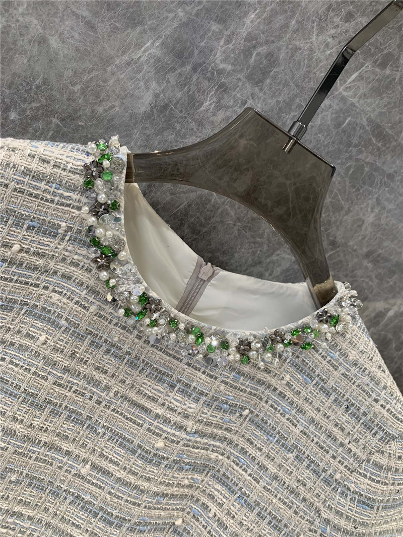 Va1e*ntin0 beaded tweed short sleeve dress replicas clothes