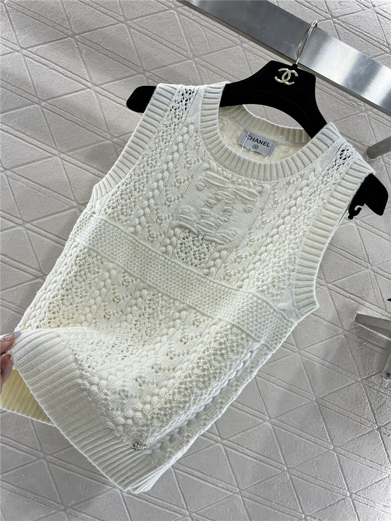 Ch**el crochet knitted vest replica designer clothes