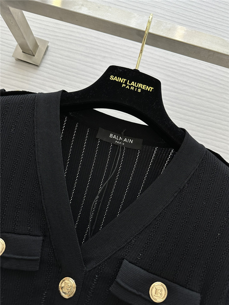 Balmain gold button short sleeve replica d&g clothing