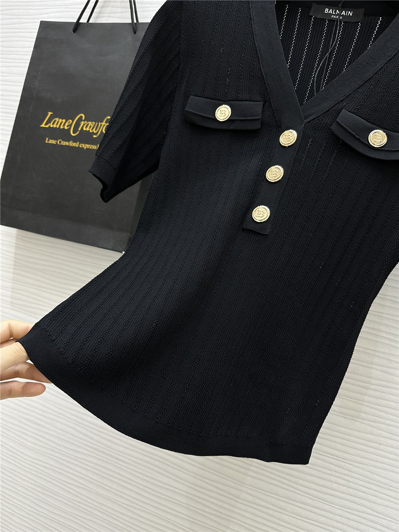 Balmain gold button short sleeve replica d&g clothing