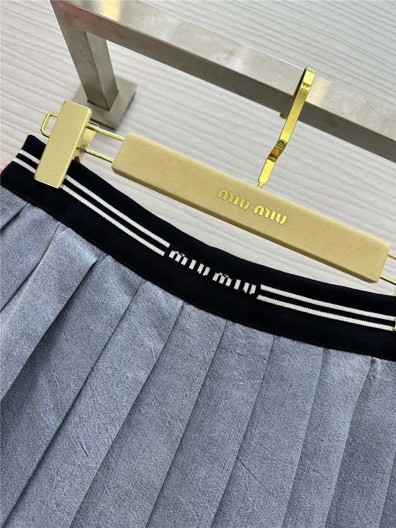 M1um1u denim pleated skirt replica clothing sites