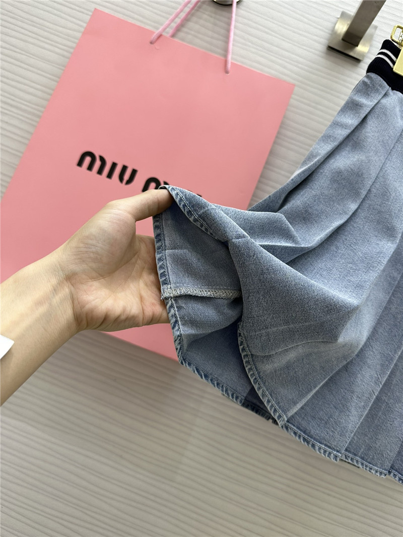 M1um1u denim pleated skirt replica clothing sites