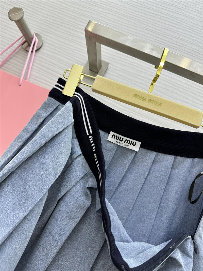 M1um1u denim pleated skirt replica clothing sites