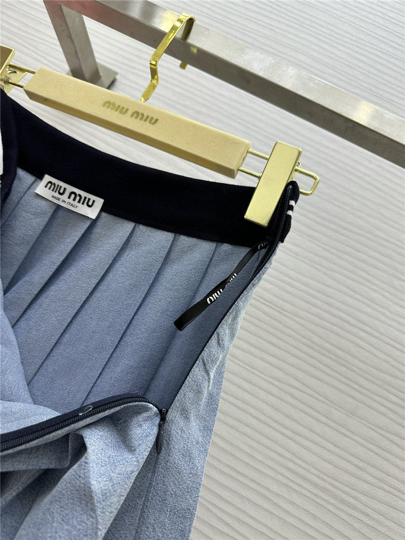 M1um1u denim pleated skirt replica clothing sites