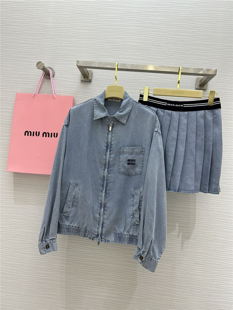 M1um1u denim pleated skirt replica clothing sites