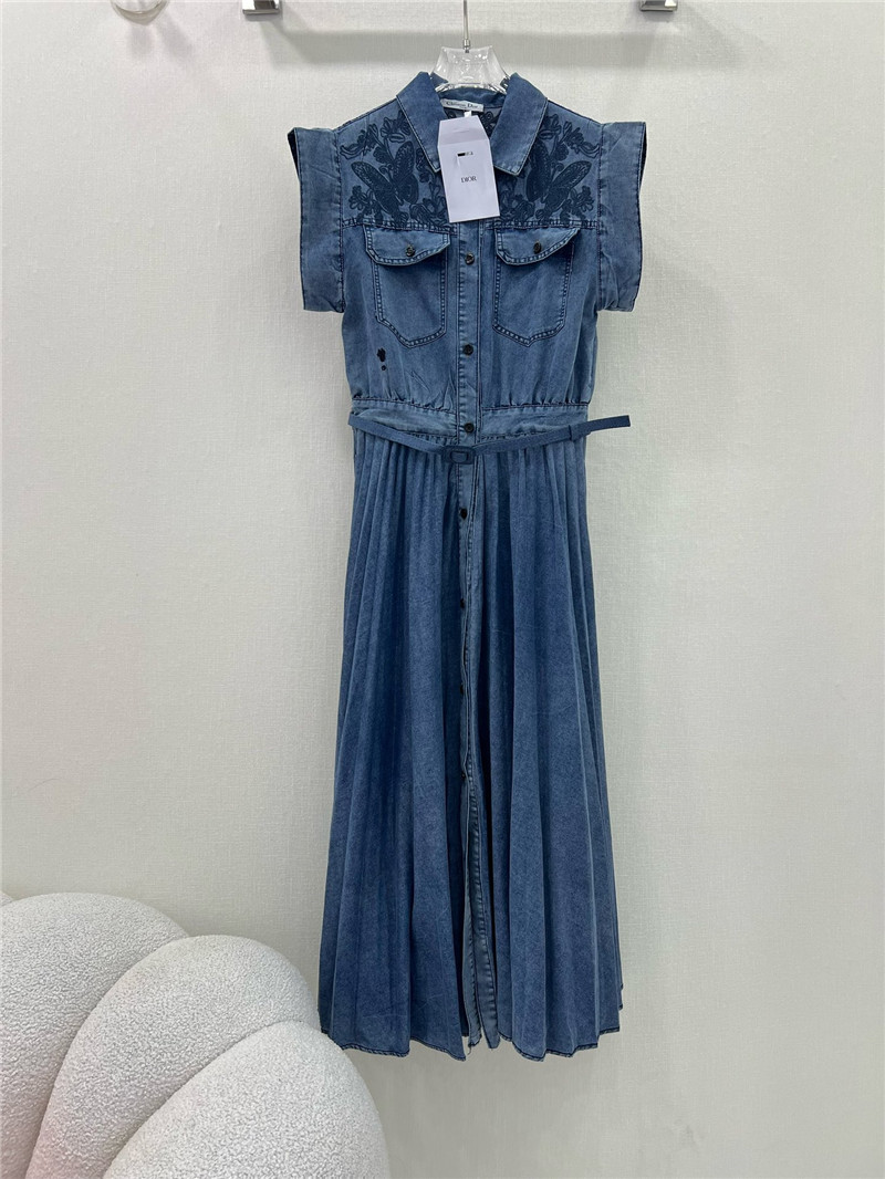 D10r denim pleated long skirt replica designer clothes