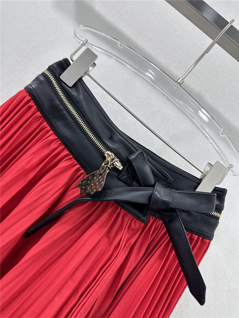 l0vis Vvtt0n lv patchwork leather long skirt replica clothing sites