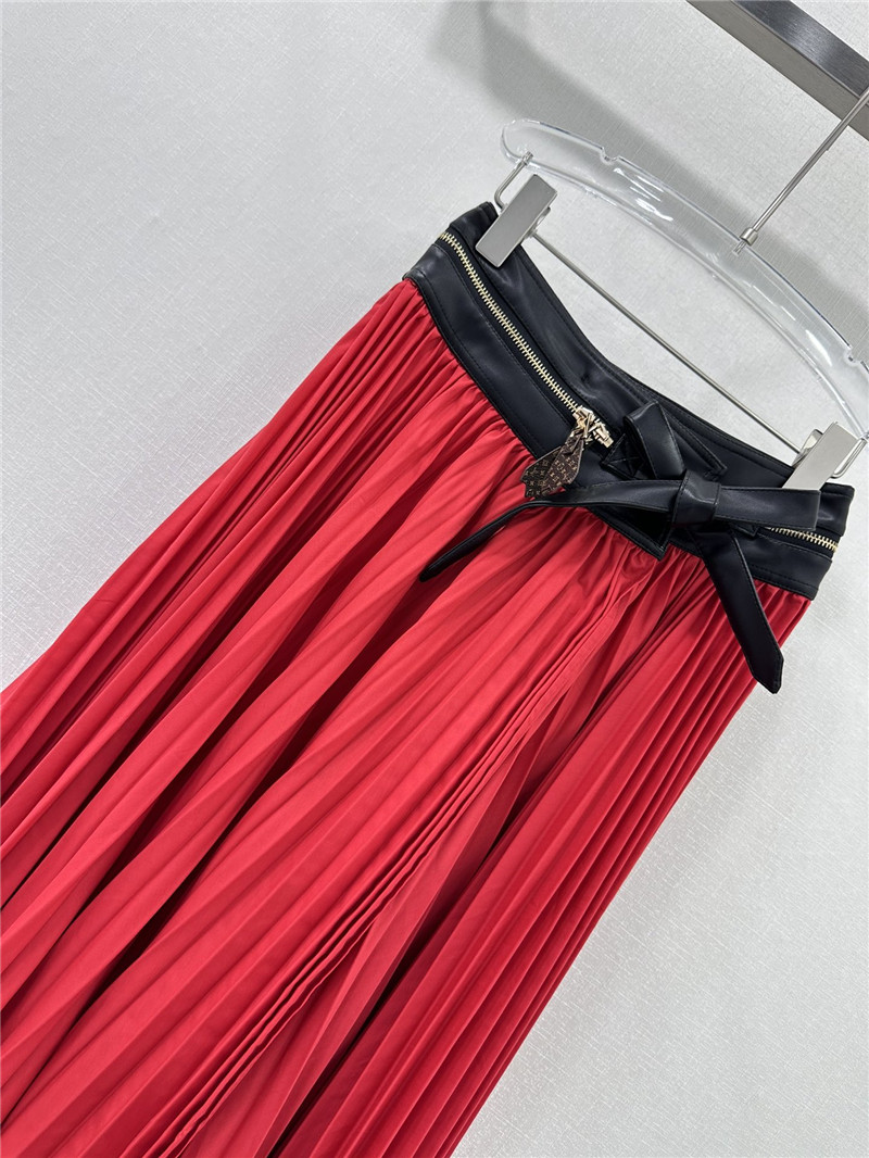 l0vis Vvtt0n lv patchwork leather long skirt replica clothing sites