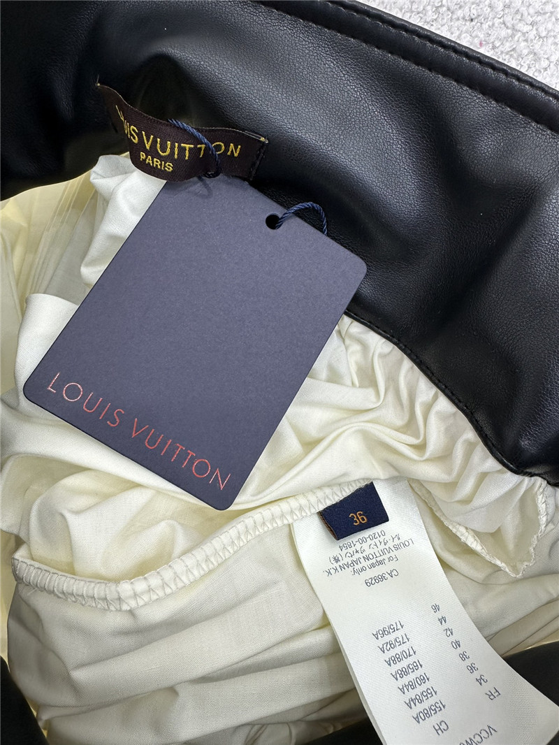 l0vis Vvtt0n lv patchwork leather long skirt replica clothing sites