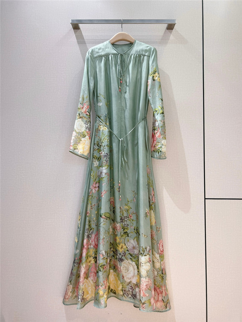 zimm fixed print silk dress cheap replica designer clothes