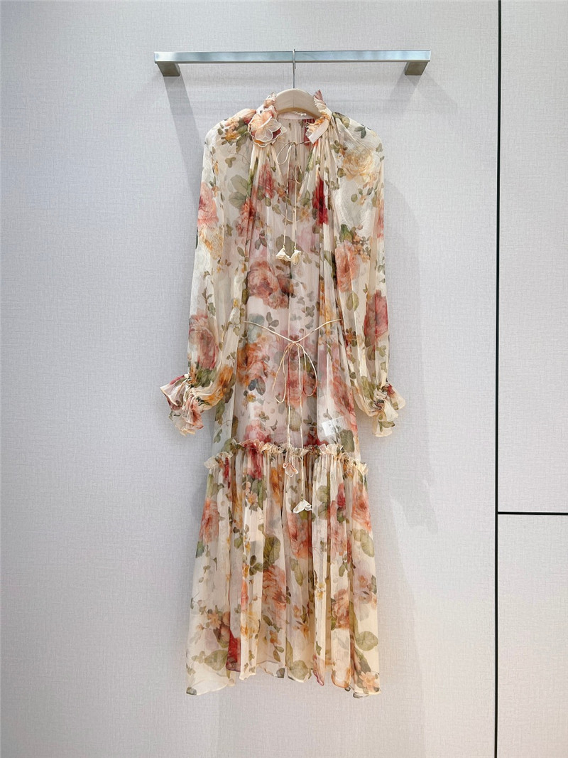 Zimm pleated patchwork ruffle collar dress replica d&g clothing