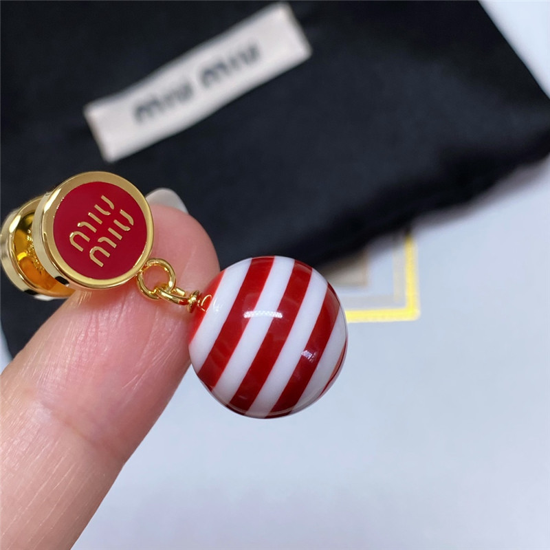 M1um1u enamel letter earrings