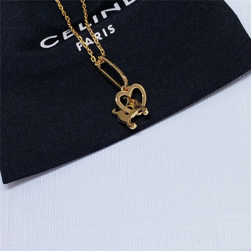 Ce1i*e arc de triomphe heart necklace