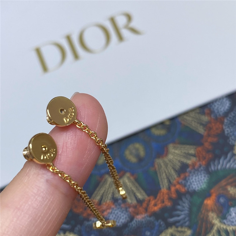 D10r crystal chain pearl earrings