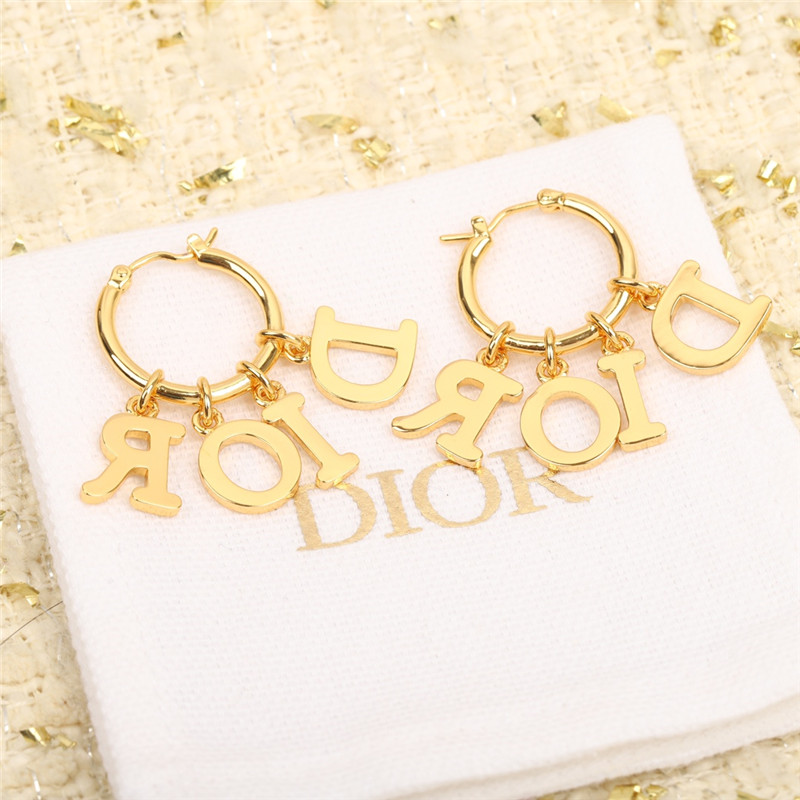 D10r letter pendant earrings