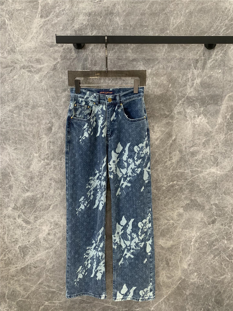 l0vis Vvtt0n lv letter floral straight jeans replicas clothes