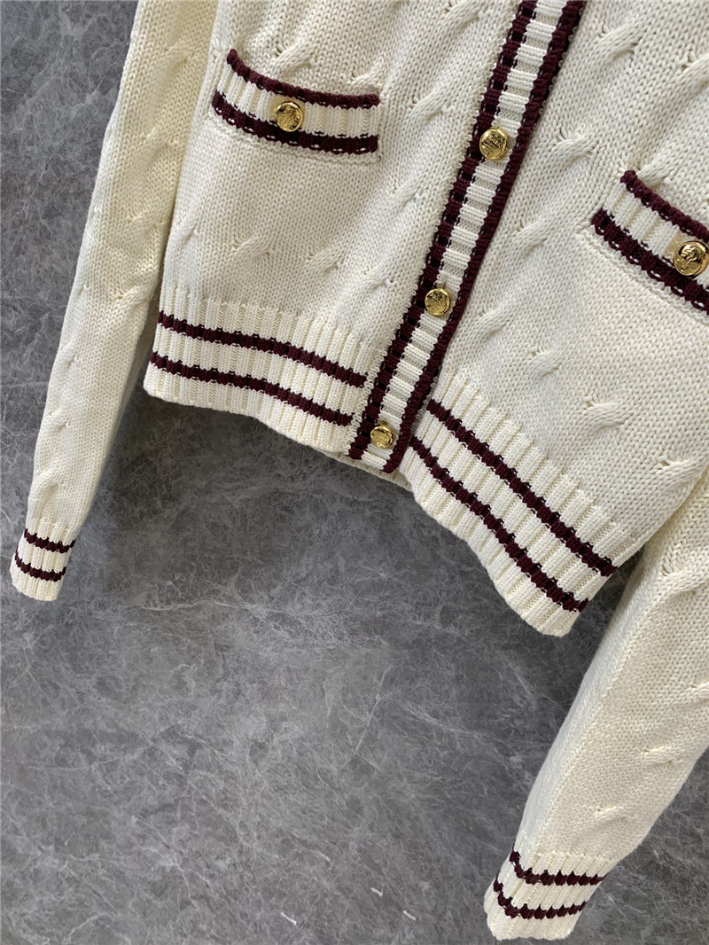 Pra*a crew neck cable cardigan replica d&g clothing