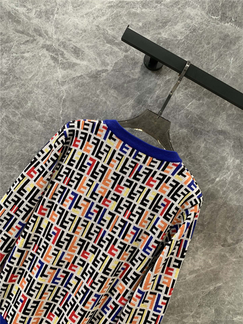 F**di letter knitted round neck cardigan replica clothes