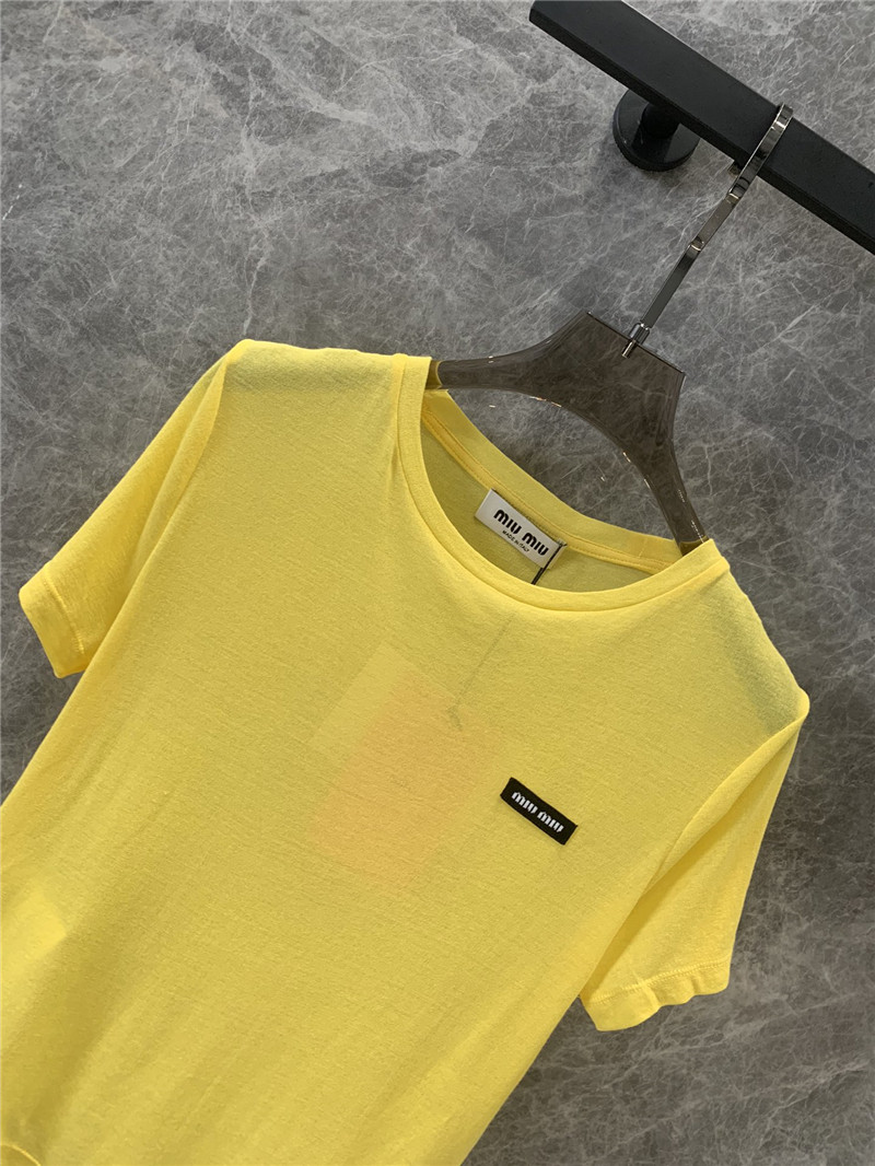 M1um1u thin round neck short sleeve t-shirt replica clothes