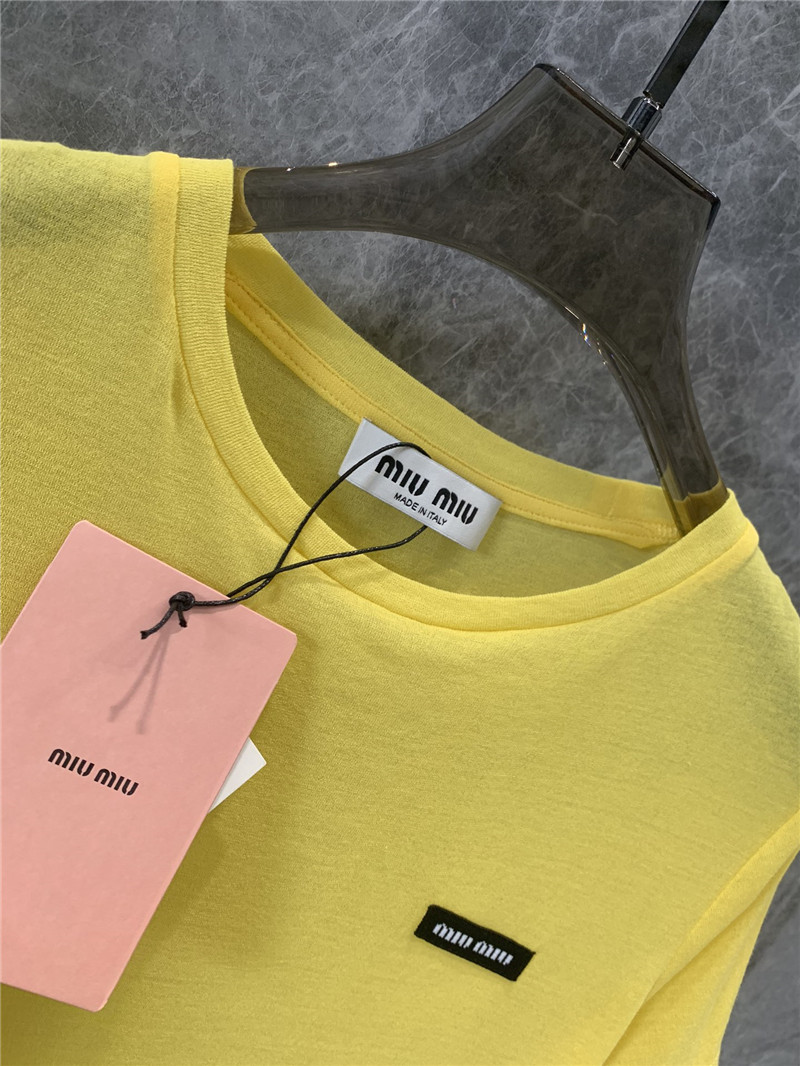 M1um1u thin round neck short sleeve t-shirt replica clothes