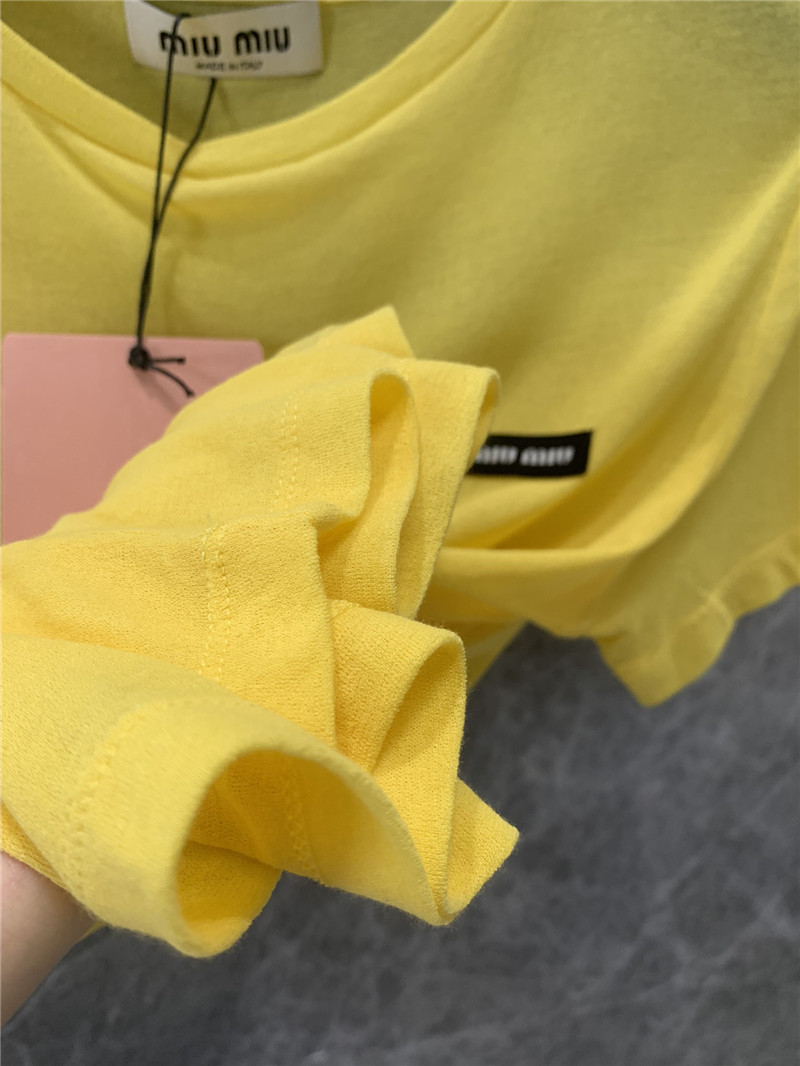 M1um1u thin round neck short sleeve t-shirt replica clothes