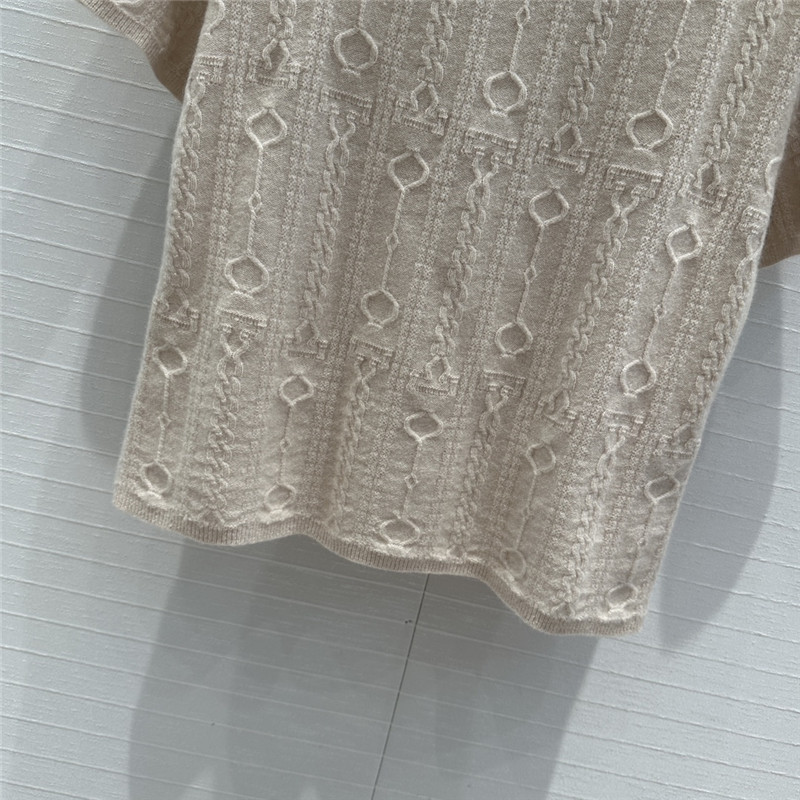 H**me5 brown short sleeve knitted top