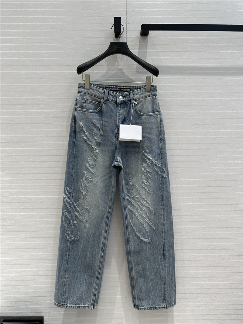 A1exa*der wang brushed logo straight jeans replica d&g clothing