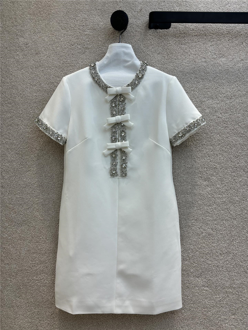 Va1e*ntin0 bow french short sleeve dress replica clothing