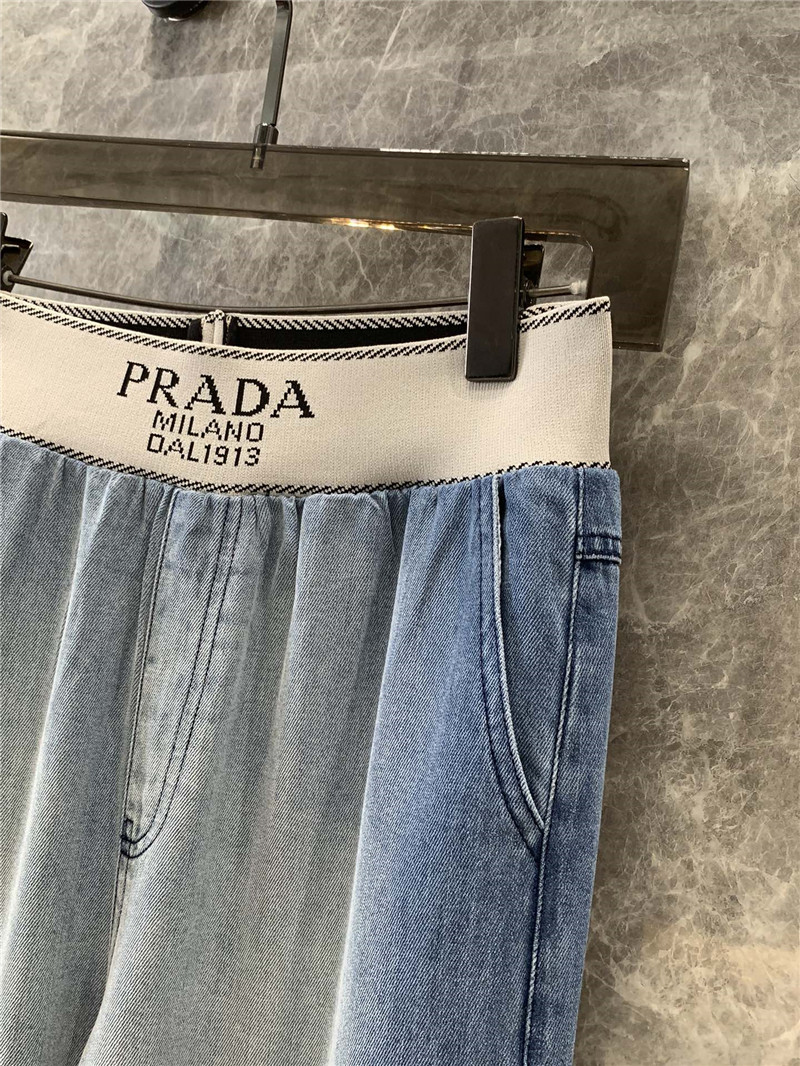 Pra*a waistband denim trousers replica d&g clothing