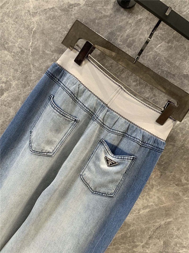 Pra*a waistband denim trousers replica d&g clothing