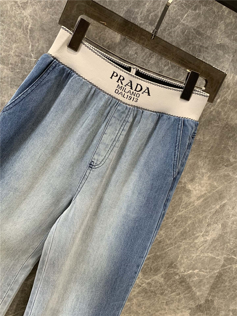 Pra*a waistband denim trousers replica d&g clothing