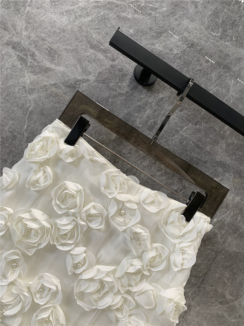 Va1e*ntin0 3d pearl flower skirt replica designer clothes